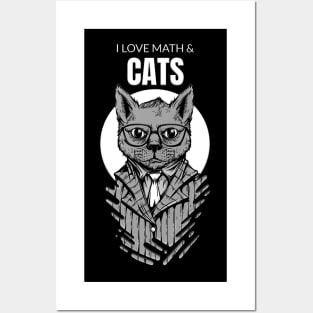 I Love Math And Cats - Maths Cat Algebra Calculus Gift Posters and Art